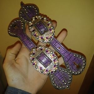 Purple Croc Spur Straps